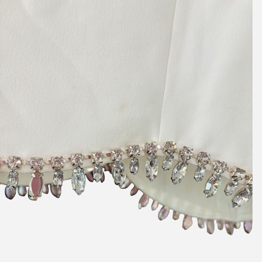 12th Tribe Off White Melania Cropped Long Sleeve Rhinestone Crystal Blazer XL - Picture 3 of 7